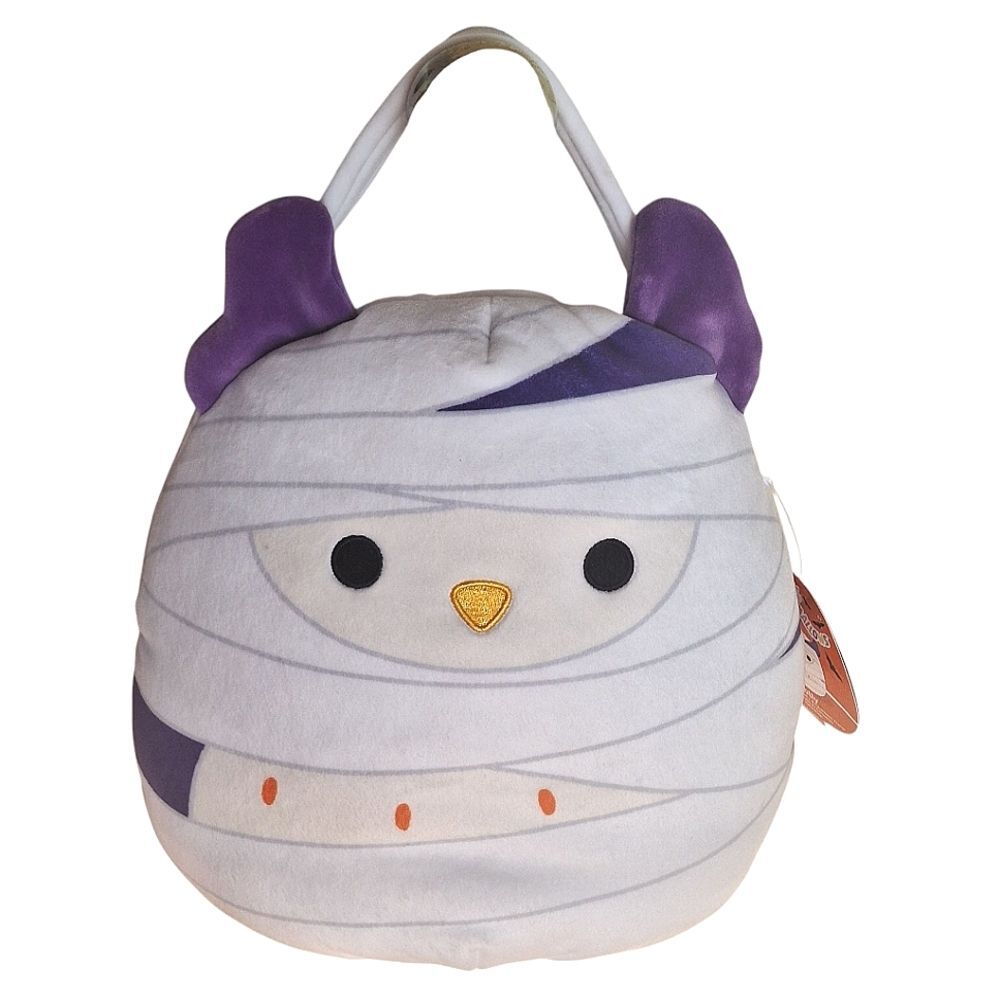 Squishmallows Original Holly Mummy Owl Plush Halloween Treat Pail Plushie